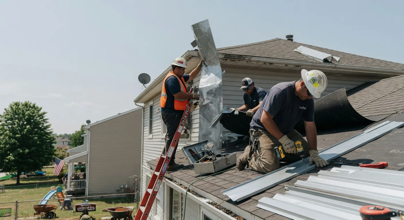 Storm Damage Metal Roof Repair in La Grange, TN